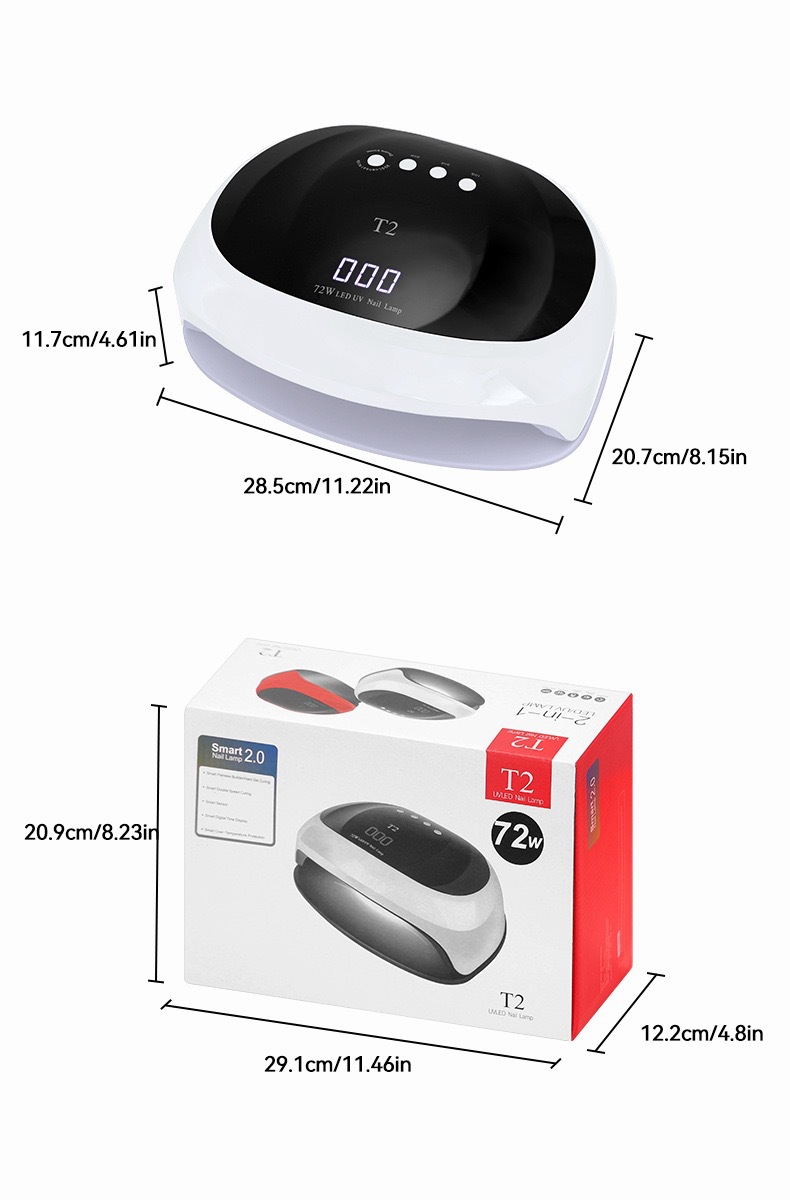 72W high-power nail art machine, light therapy lamp, LED intelligent sensing nail polish glue, uv glue drying machine pic 12