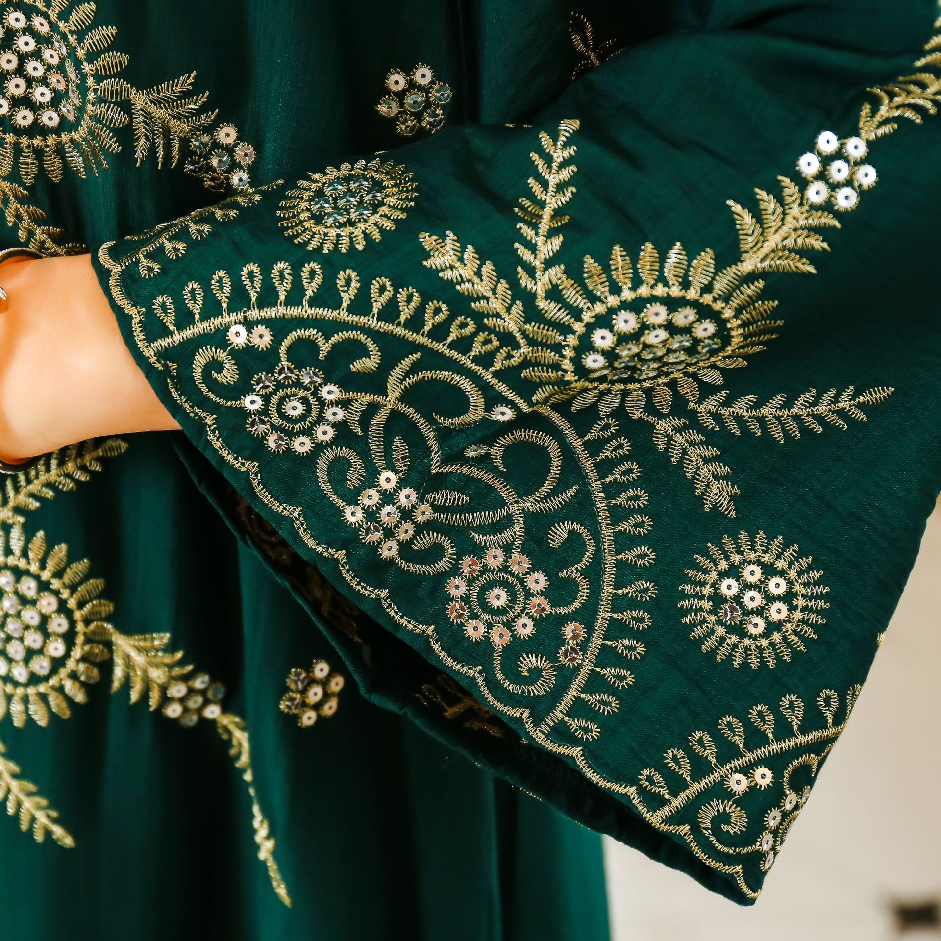 En stock europa y américa crossover musulmán mujer robe Medio Oriente dubai vestido abaya bordado robe grande vestido de noche pic 23