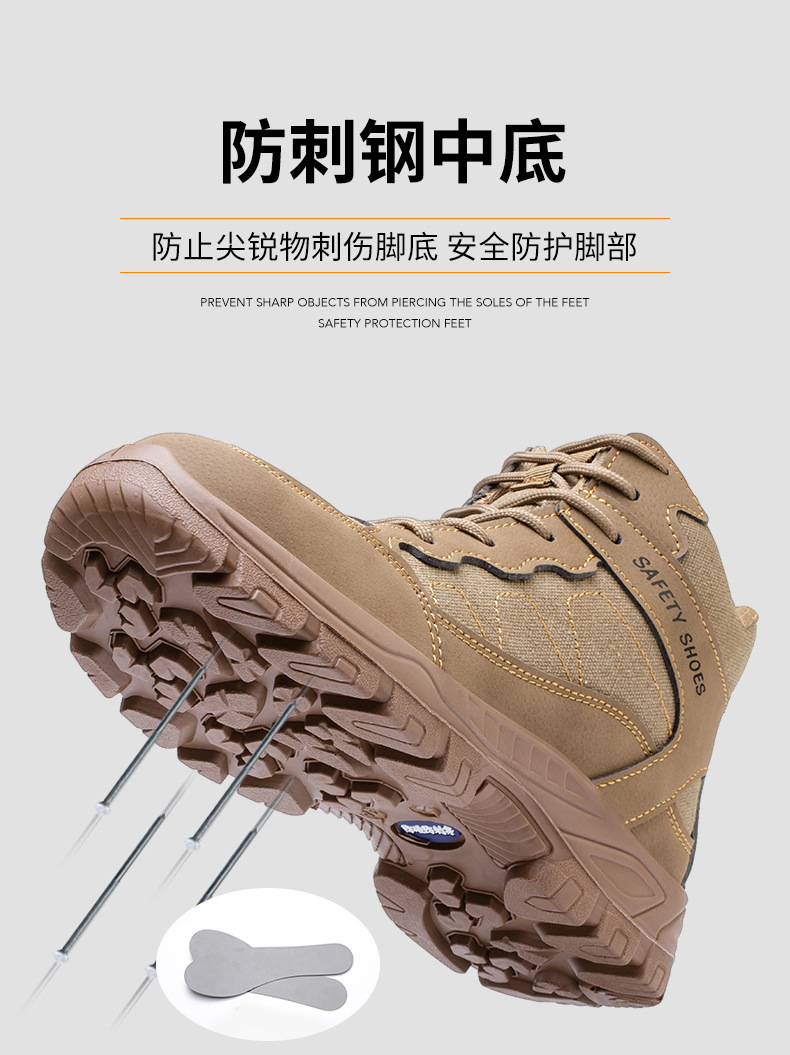 [Cross-border Direct Supply] New winter fleece safety shoes for men, anti-crush steel toe safety work shoes pic 6