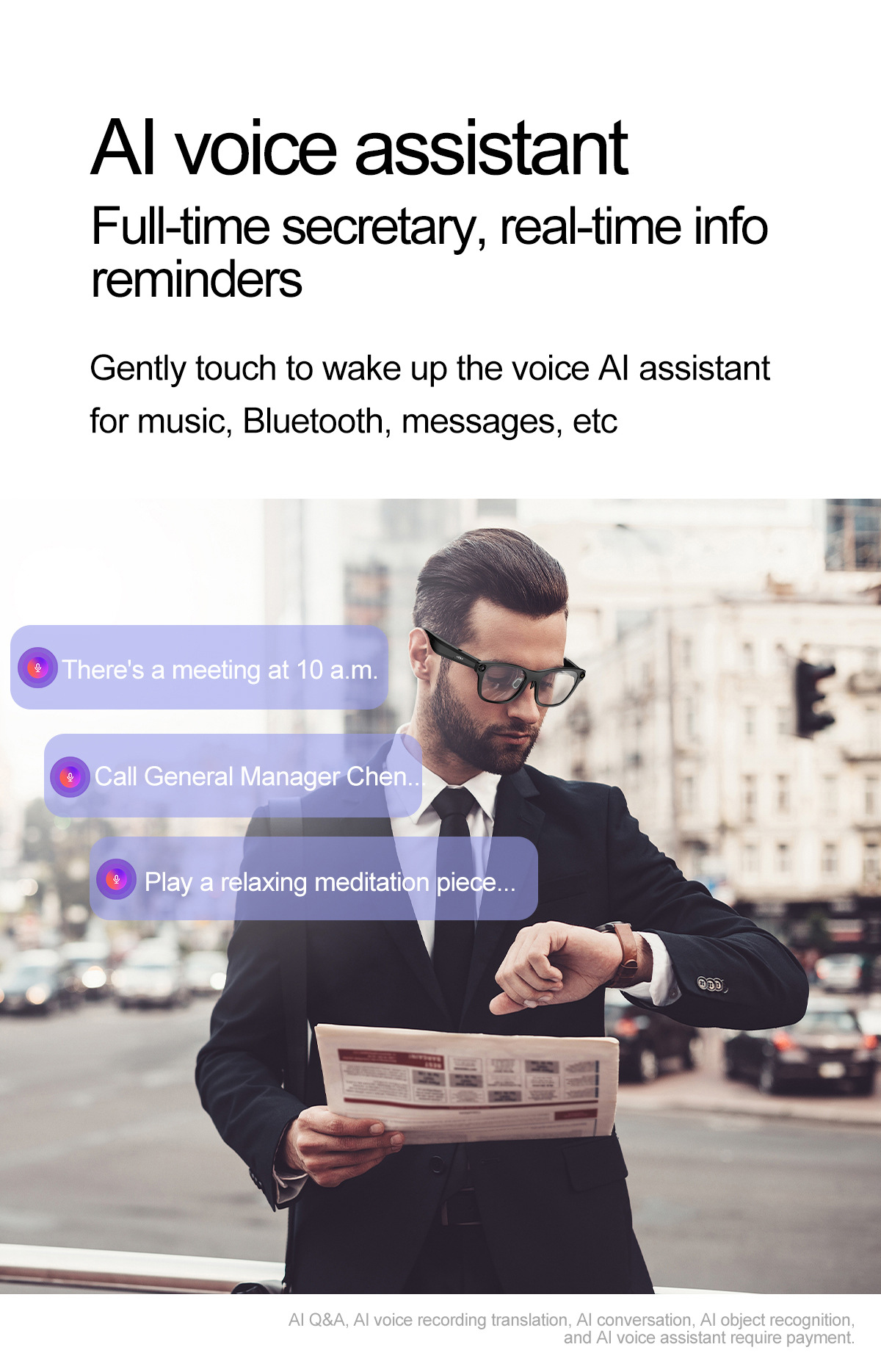 AI智能眼镜拍照无线蓝牙语音通话听歌跑步骑行爬山拍照翻译墨镜详情13