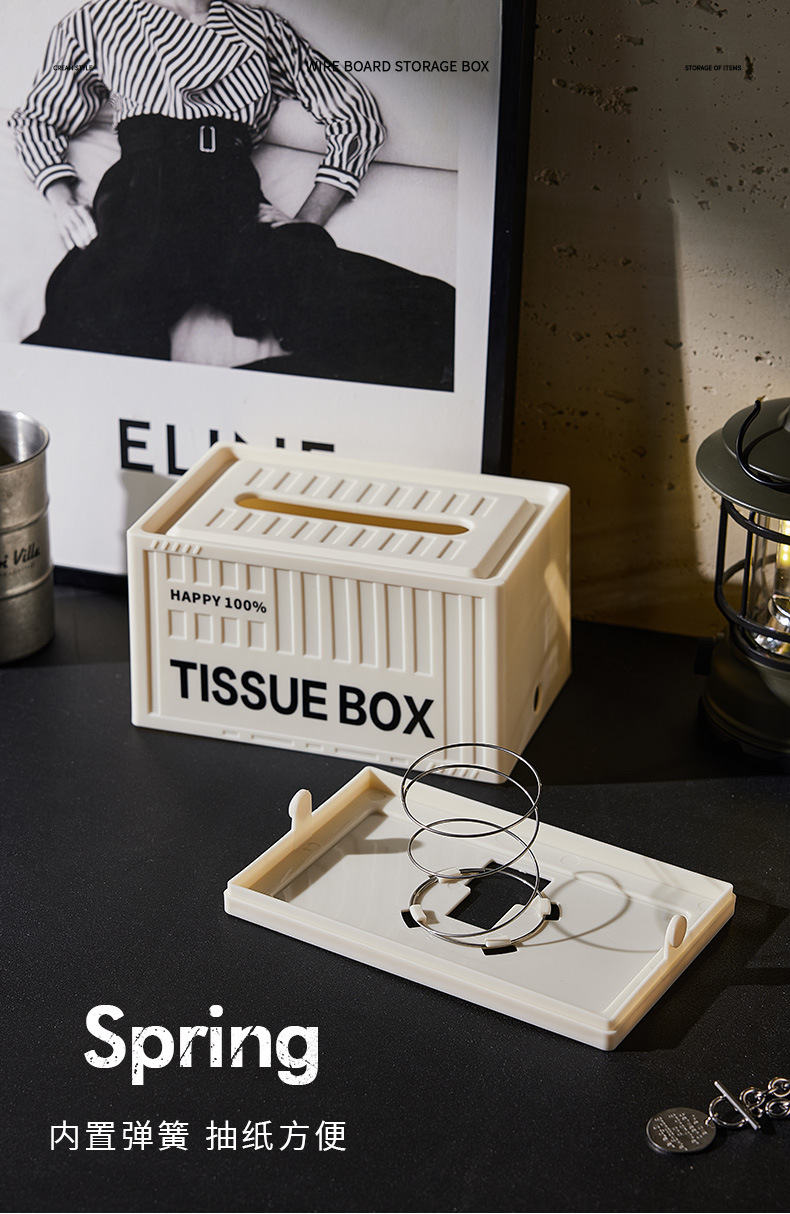 Industrial-style wall-mounted tissue box, household high-appearance-level tissue box, living room and bathroom storage box pic 9