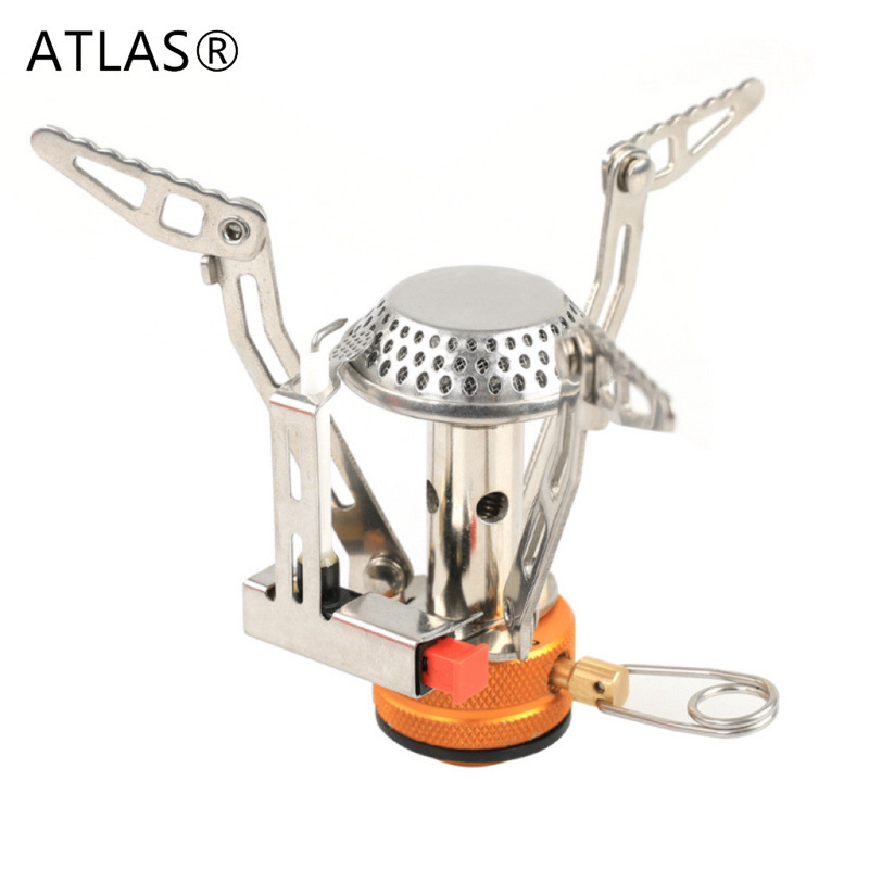 Portable folding mini outdoor gas stove, camping cookware, windproof and quick-heating camping burner, one-piece mini burner pic 3