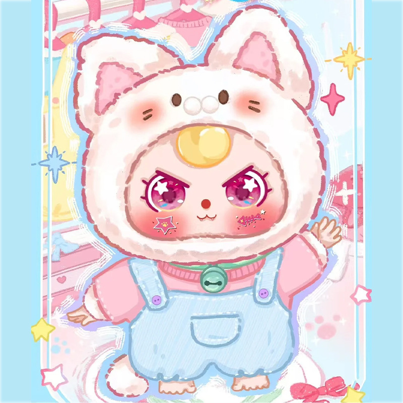 热款娃三岁小猫衣橱毛绒盲盒玩具可爱礼物卧室手办毛绒娃娃详情4