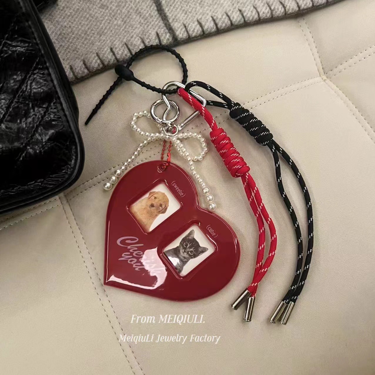 This is the same style baseball bag woven rope pendant as the Instagram blogger, featuring a high-end MIU series bag hanging rope and keychain decoration pic 44