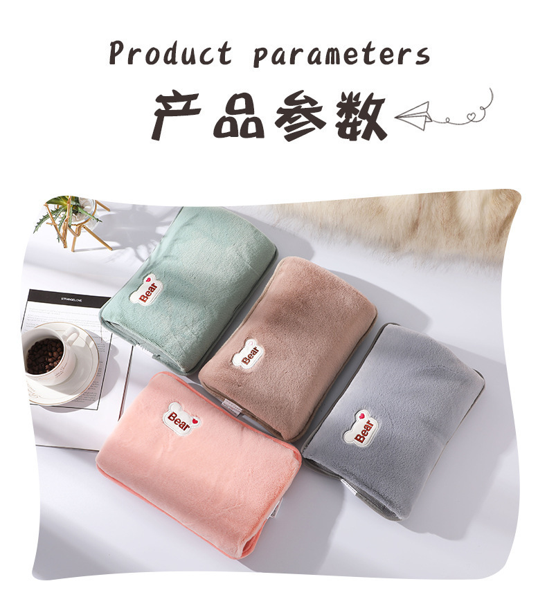 龙猫热水袋充电防爆暖水袋暖手宝敷肚子毛绒插手注水电热水袋详情9