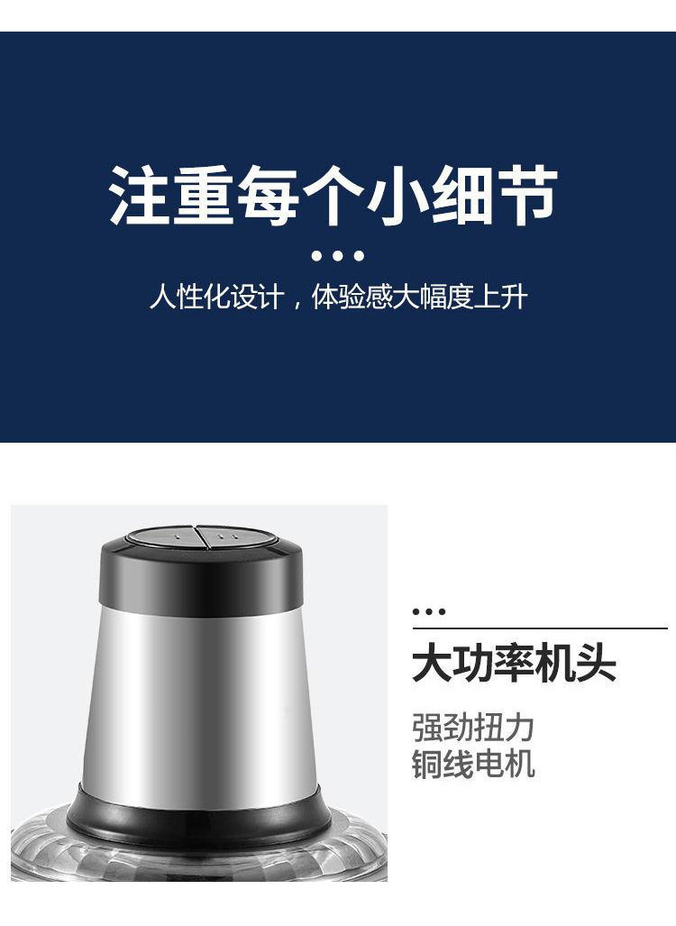 Cross-border multi-functional meat grinder, multi-functional stainless steel electric food processor, filling and meat mincing mixer, small complementary food machine pic 14
