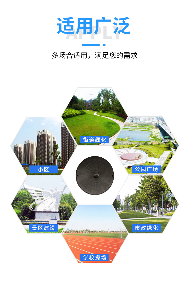 Finished round fiberglass reinforced plastic manhole covers, inspection Wells, PE manhole covers, household plastic environmental protection composite thickened large-sized manhole covers pic 15