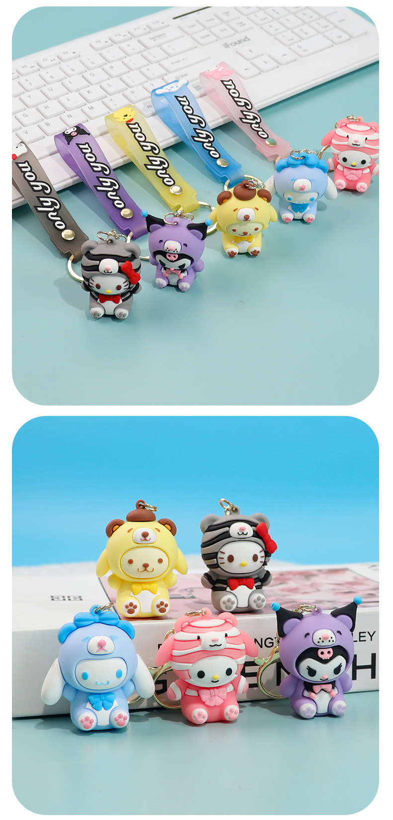 义乌小商品城新款PVC软胶KT猫钥匙扣可爱闺蜜书包挂件现货批发配饰详情9