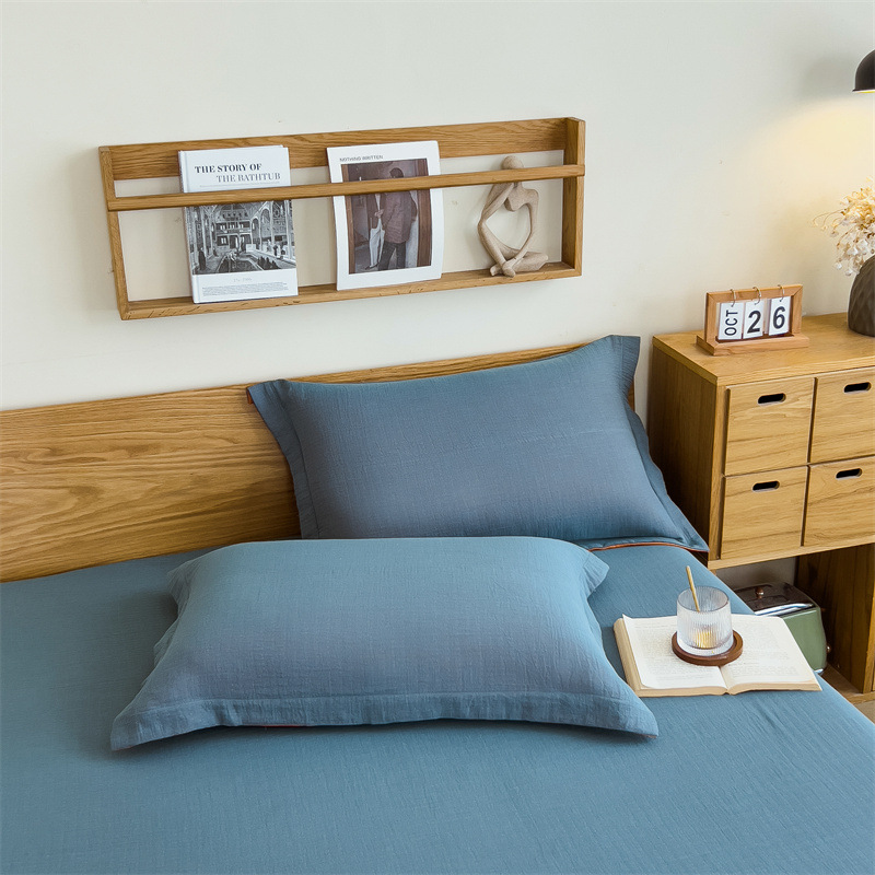 Pure cotton yarn-dyed jacquard double-layer gauze bed cover, single piece of all-cotton gauze mattress protective cover, bedspread, bed cover, single piece of bedding pic 71