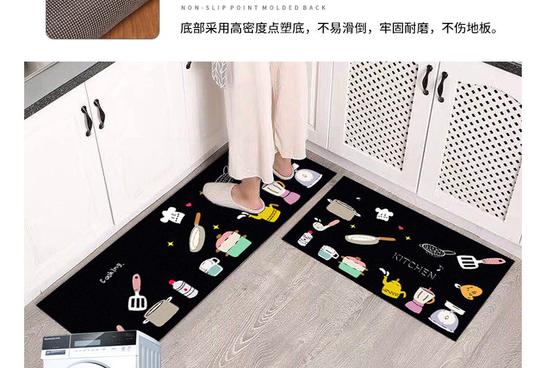 Cross-border ins kitchen floor MATS wholesale, long absorbent bathroom floor MATS, simple home kitchen carpets pic 6
