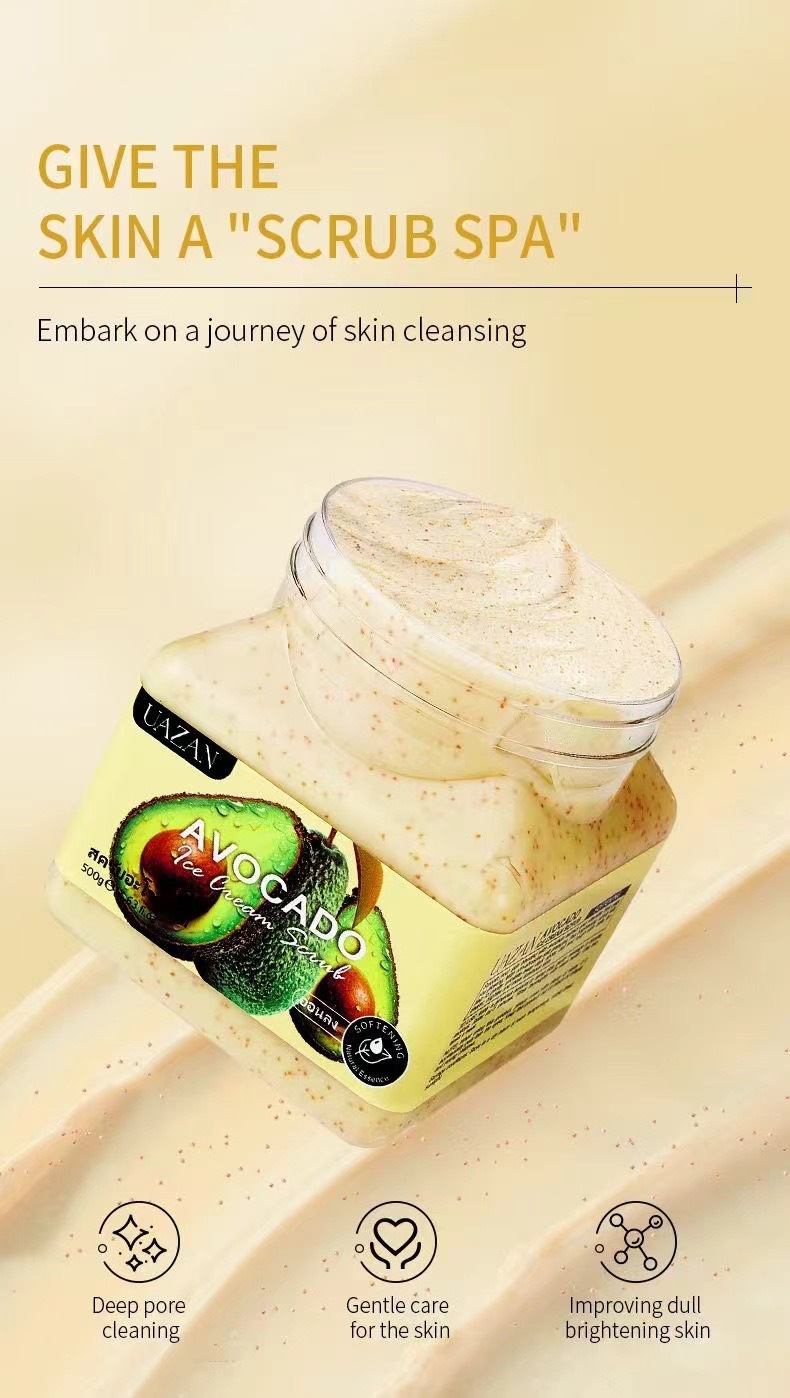 UAZAN植物水果磨砂膏身体去角质沐浴盐死皮清洁嫩肤美容护肤身体护理详情37