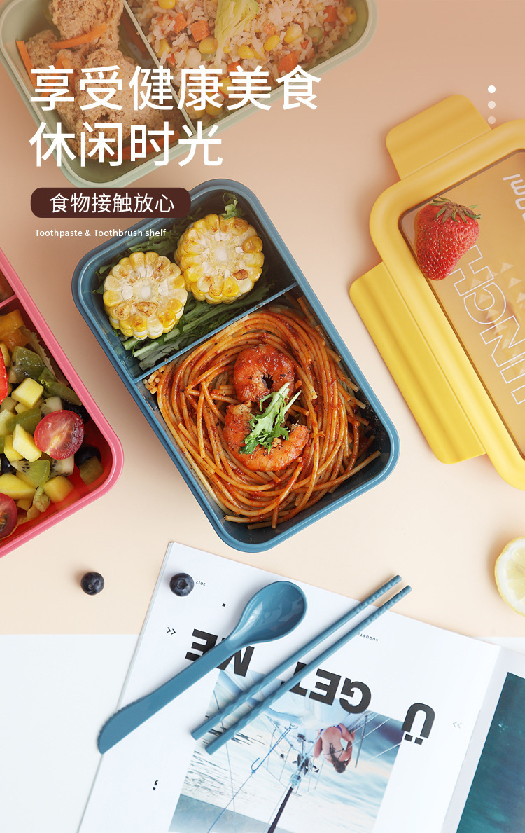 Caja de almuerzo de plástico microondas para trabajar caja de almuerzo para niñas caja de almuerzo sellada a prueba de fugas caja de almuerzo para estudiantes de fábrica pic 2