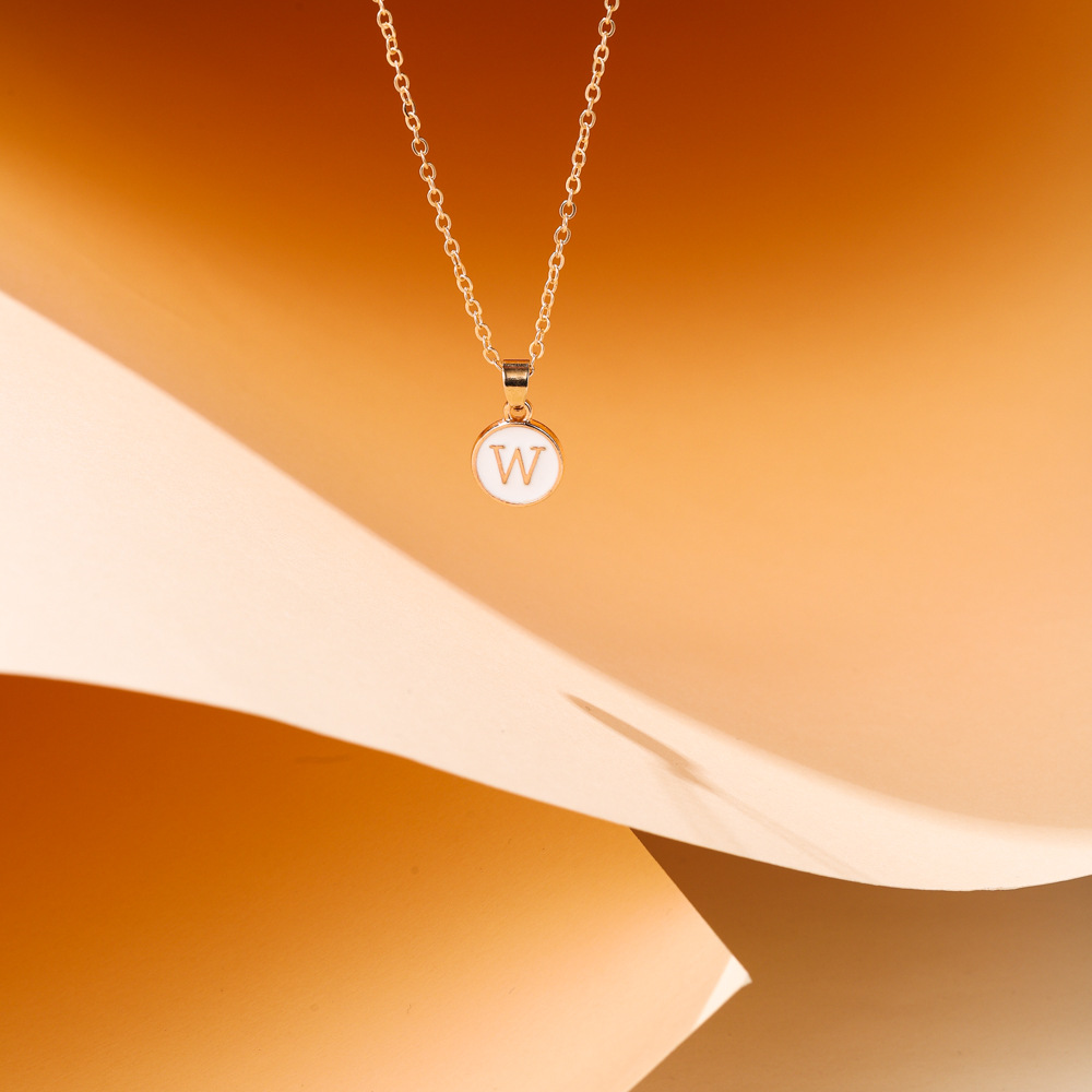 跨境热销金色26字母O字链项链女 情侣名字挂坠厂家现货批发 优雅时尚首饰精品详情11