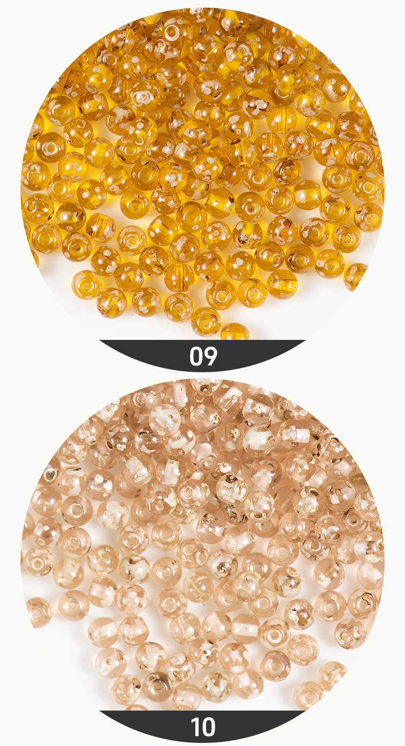 FGB千色玻璃米珠4mm超优毕加索斑驳圆珠diy手工饰品配件散珠混珠详情7