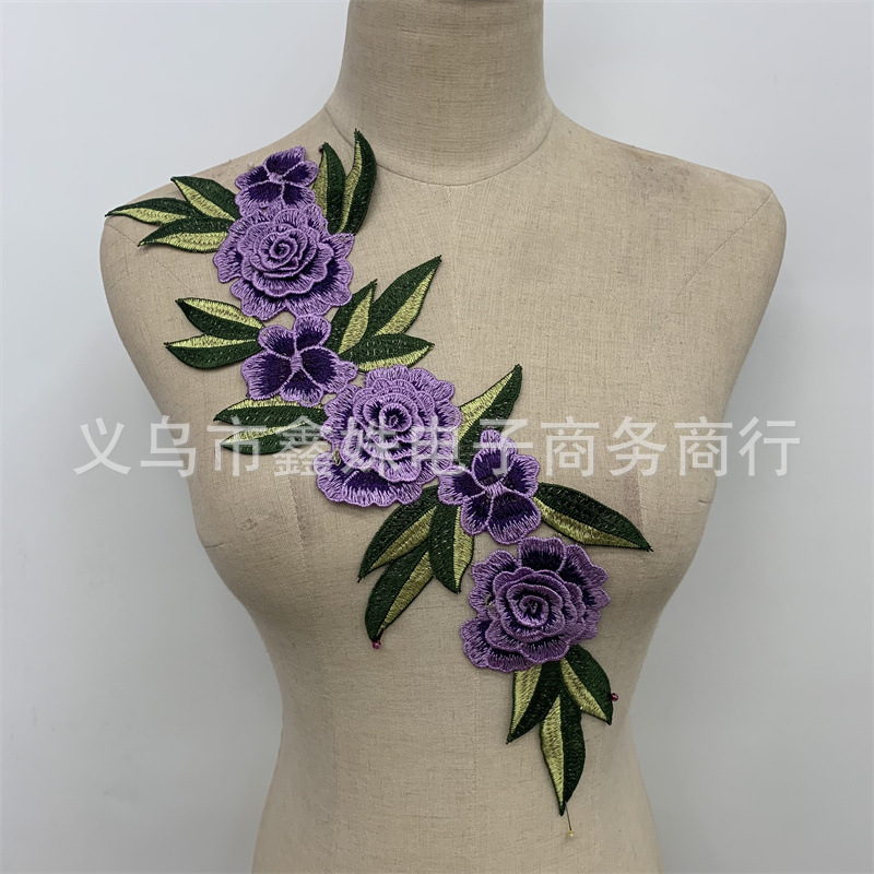 Embroidery three-dimensional embroidery wedding dress cheongsam clothing accessories and accessories pic 2