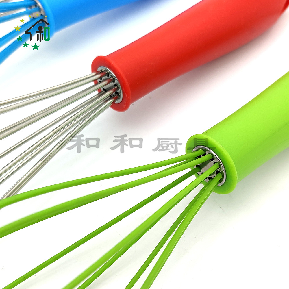 彩色硅胶打蛋器家用小型手动奶油打发器手持蛋清搅拌器烘焙小工具详情12