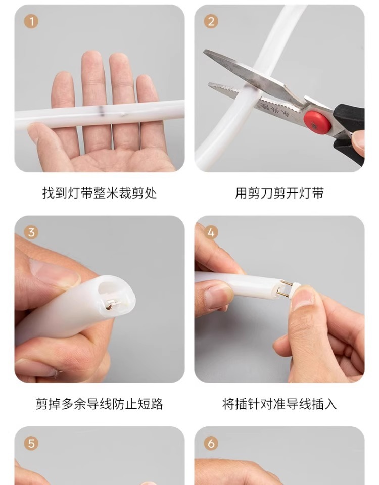 360° circular light-emitting led light strip, outdoor waterproof ultra-bright flexible soft silicone light strip, linear light strip, ambient light pic 21