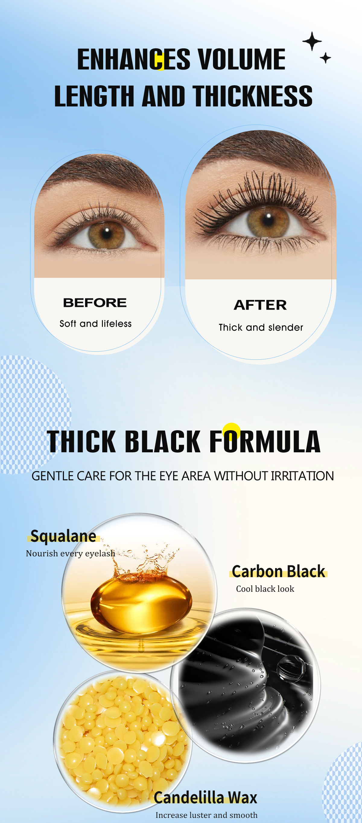 The cross-border BOB mascara is not prone to smudge, curling, and is waterproof and long-lasting pic 4