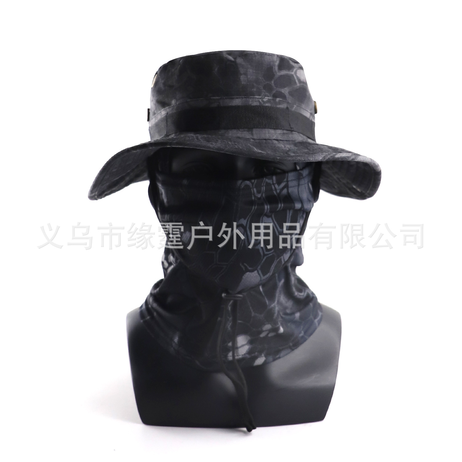 跨境现货迷彩圆边帽户外战术伪装奔尼帽可拆卸头套套装巴拉法克帽详情1