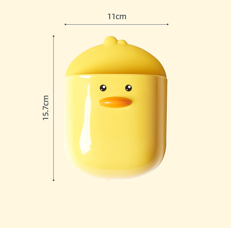 Egg yolk duck wall-mounted storage rack, stationery and makeup brushes, wall storage box, bathroom non-perforated comb and sundries storage rack pic 8