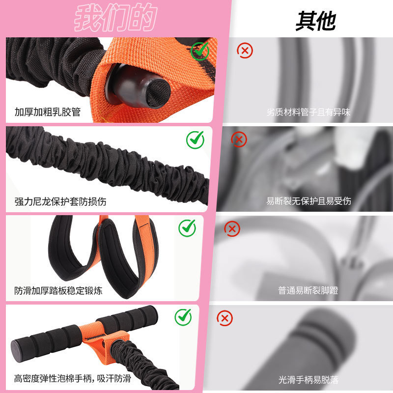 拉力绳握把吊环收纳袋使用示意图健身器材瑜伽器材弹力绳握力器小孩玩具详情5