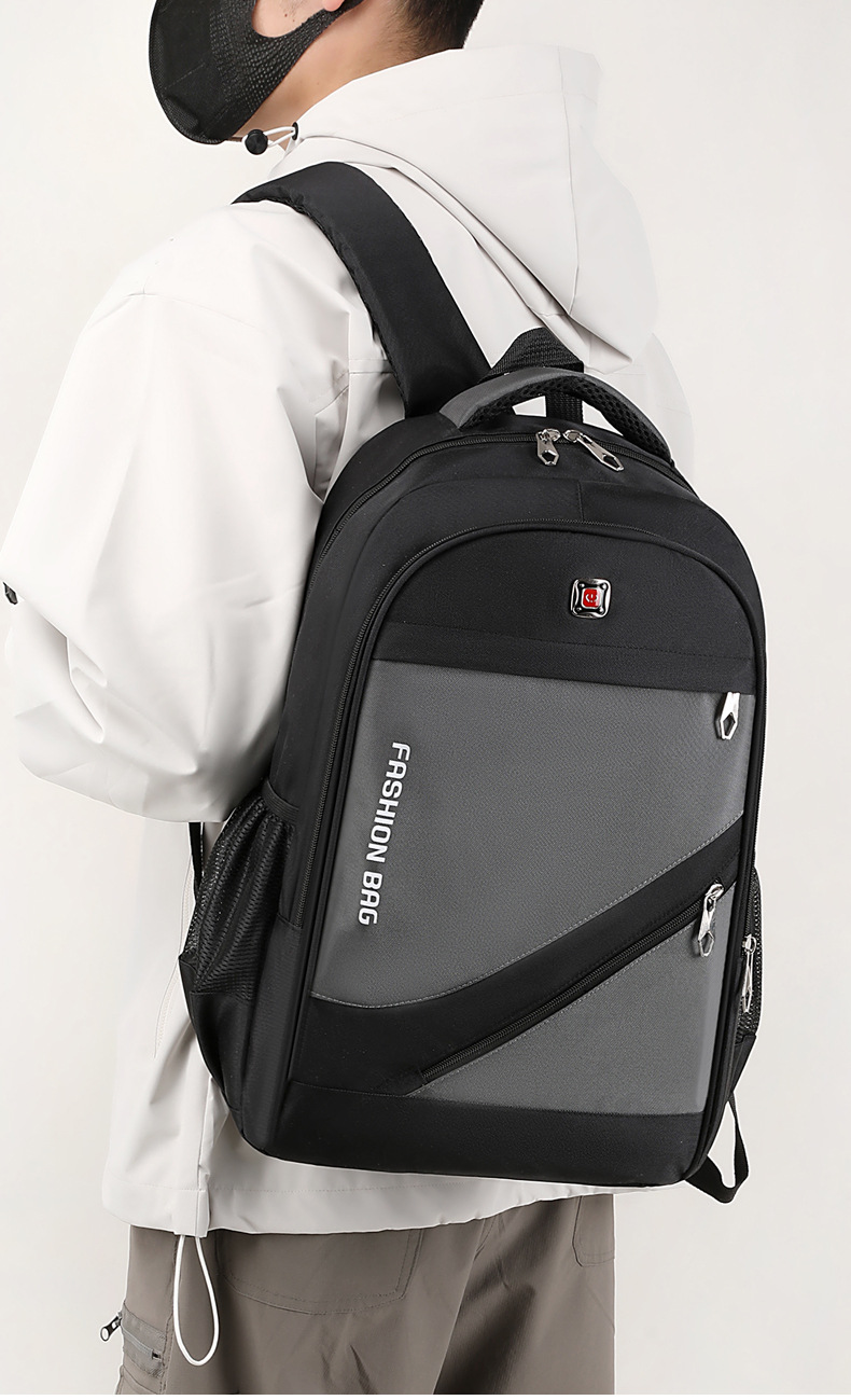 外贸新款双肩包男商务潮流休闲电脑背包通勤学生书包大容量旅行包详情14