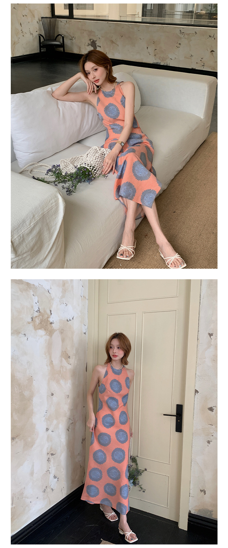 Rongtai Tencel Linen printed improved cheongsam sleeveless slimming dress for Women 2025 New style elegant A-line dress pic 19