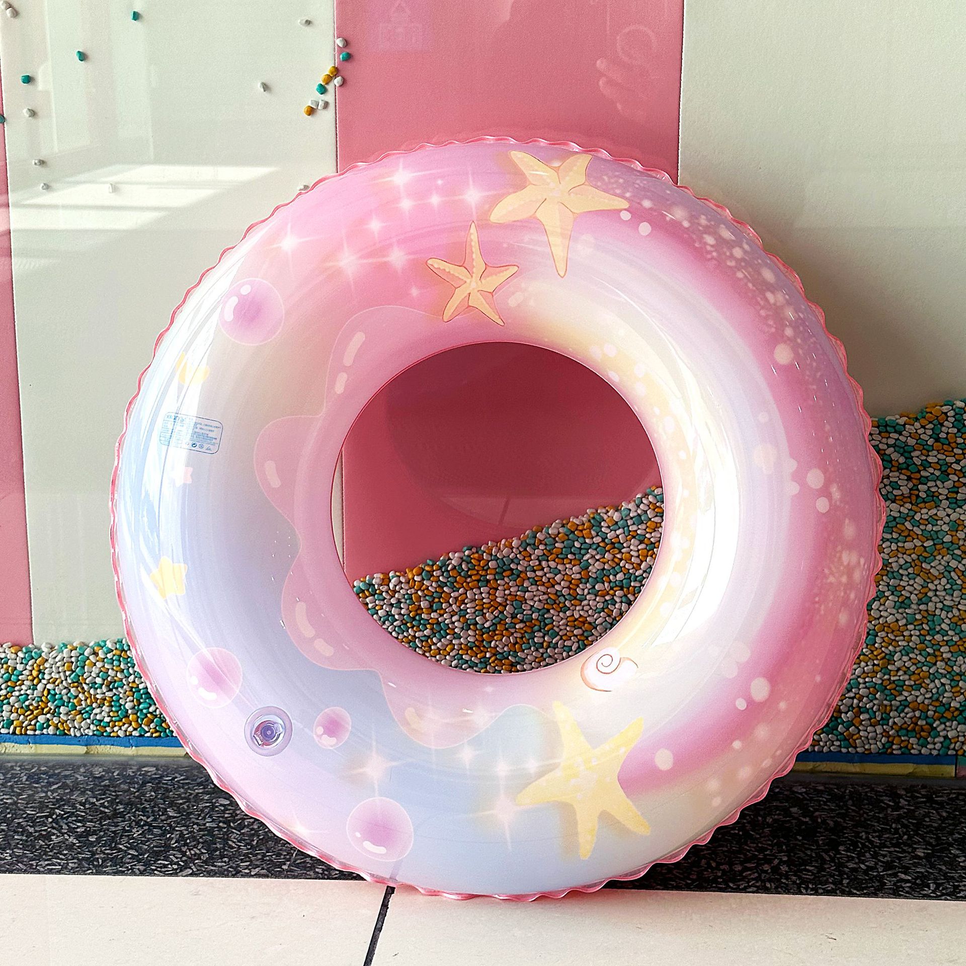 成人游泳圈批发女水上户外充气浮圈加厚带把手救生圈儿童游泳圈详情7