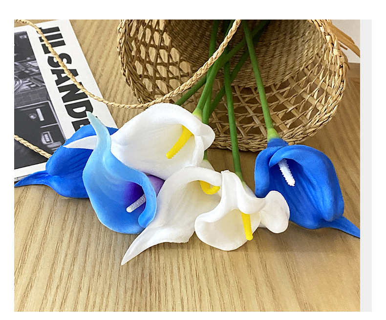 PU迷你马蹄莲仿真花假花婚庆手捧花家居装饰花艺仿真植物跨境批发详情9