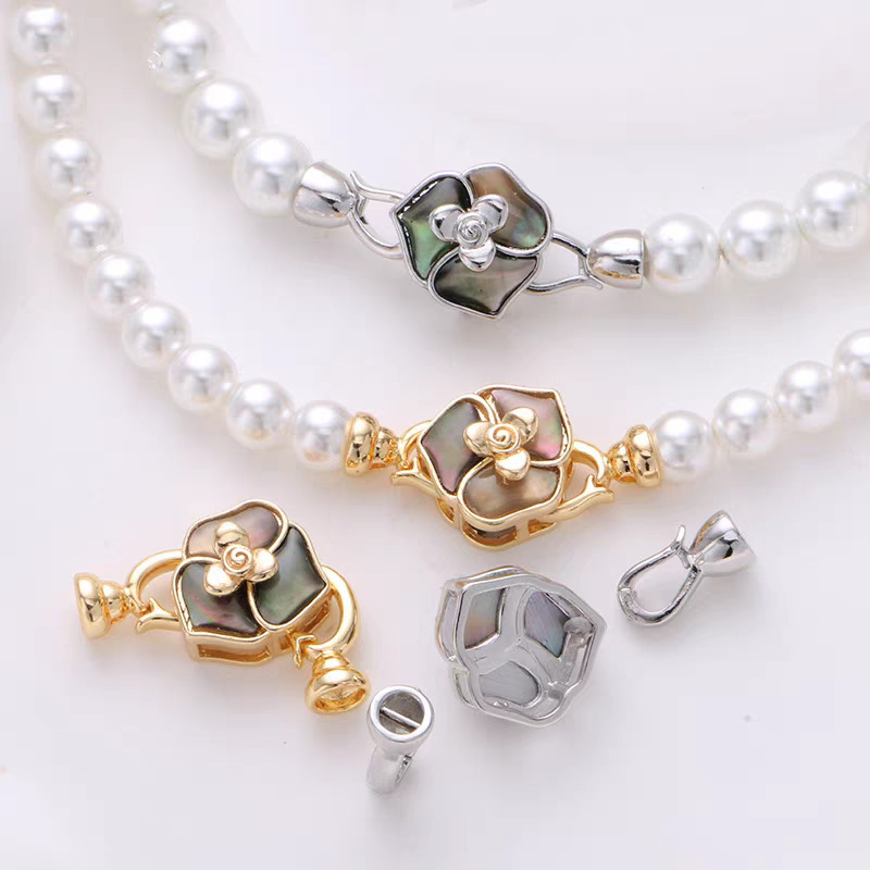 Wholesale of diy handcrafted accessories for 18k classic necklaces and bracelets with micro-inlaid white stone color retention and real gold plating pic 11