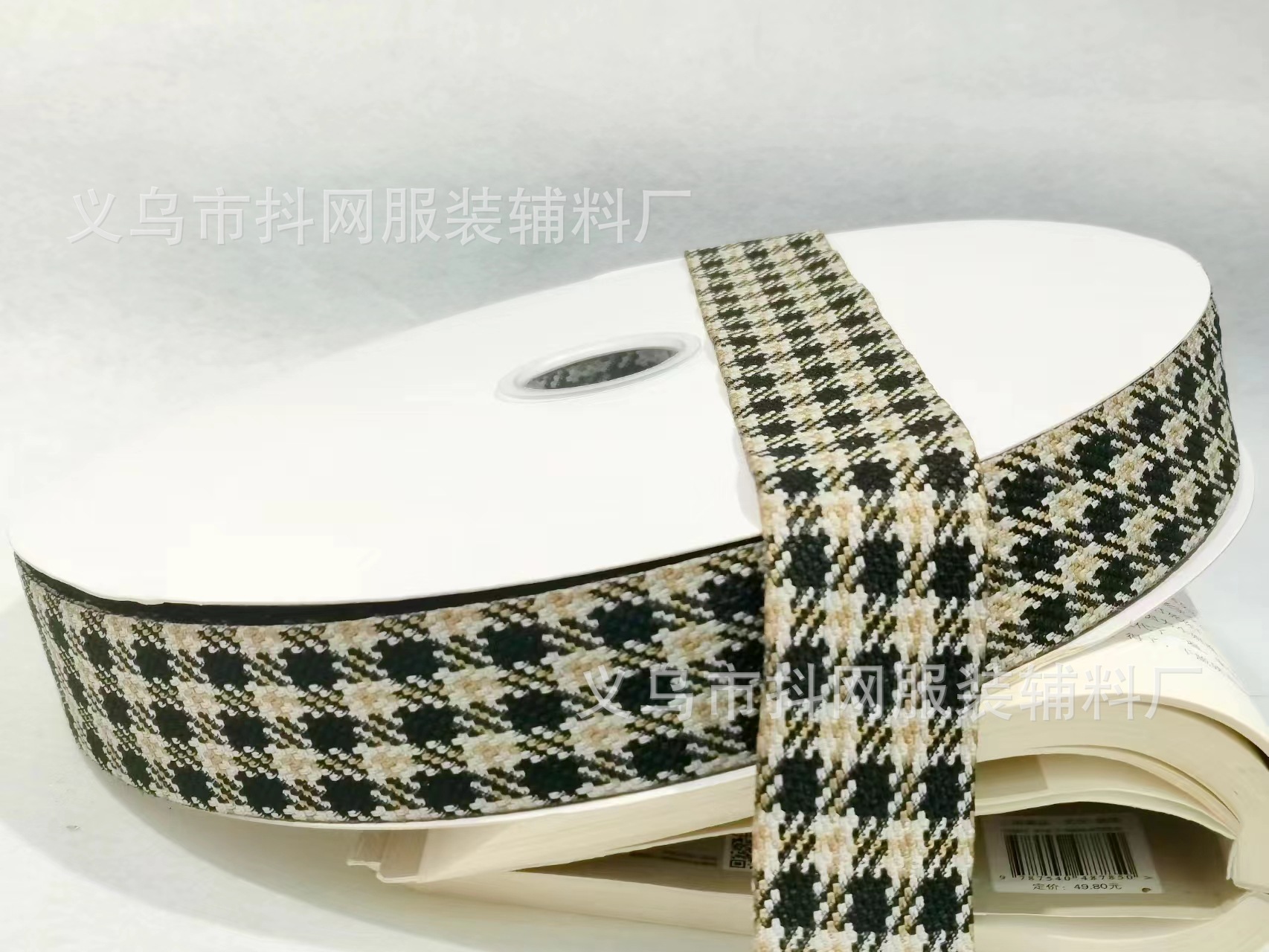 4cm韩版千鸟格纹织带格子丝带DIY蝴蝶结发饰头饰包边鲜花礼盒包装详情4