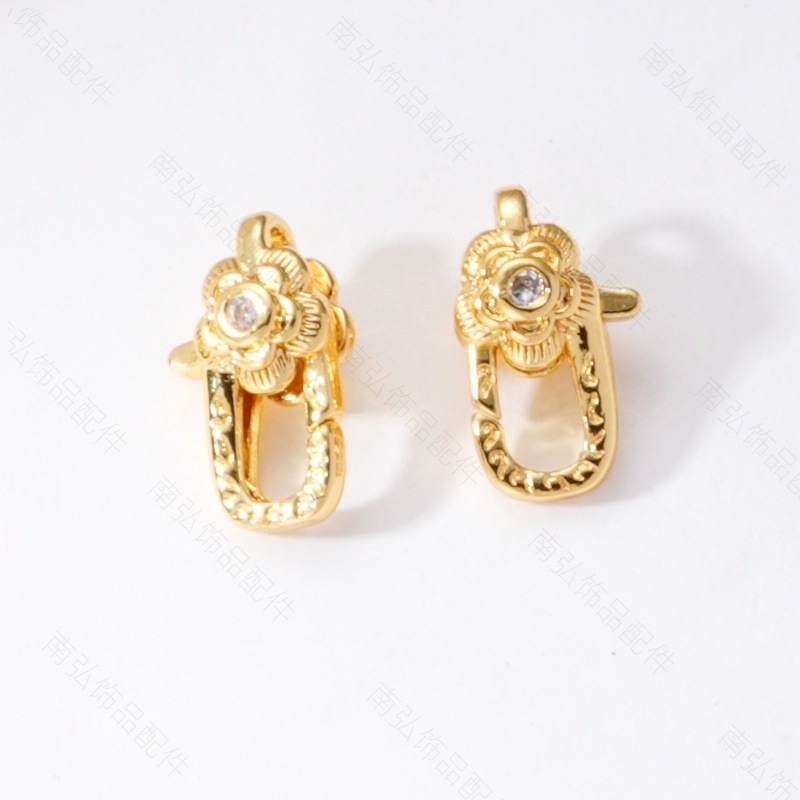 Pearl necklace clasp rose shell blade pin clasp connection end clasp sweater chain diy jewelry accessory pearl necklace clasp head full inlay zircon heavy industry lobster clasp spring clasp handmade end clasp sweater chain pic 41