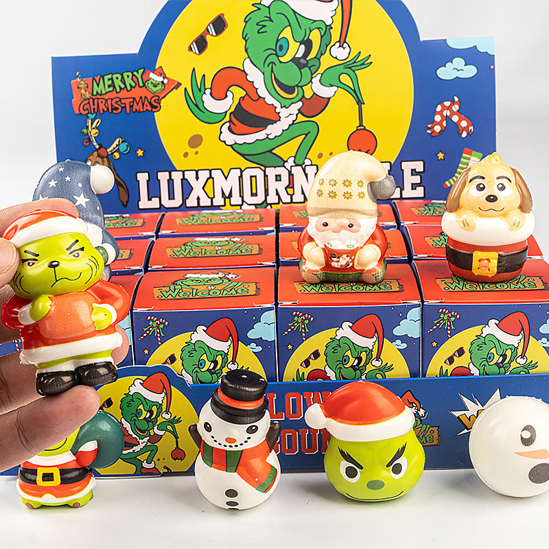 爆款跨境圣诞节捏捏乐盲盒摆件儿童玩具工厂批发潮玩公仔盲袋盲盒详情7