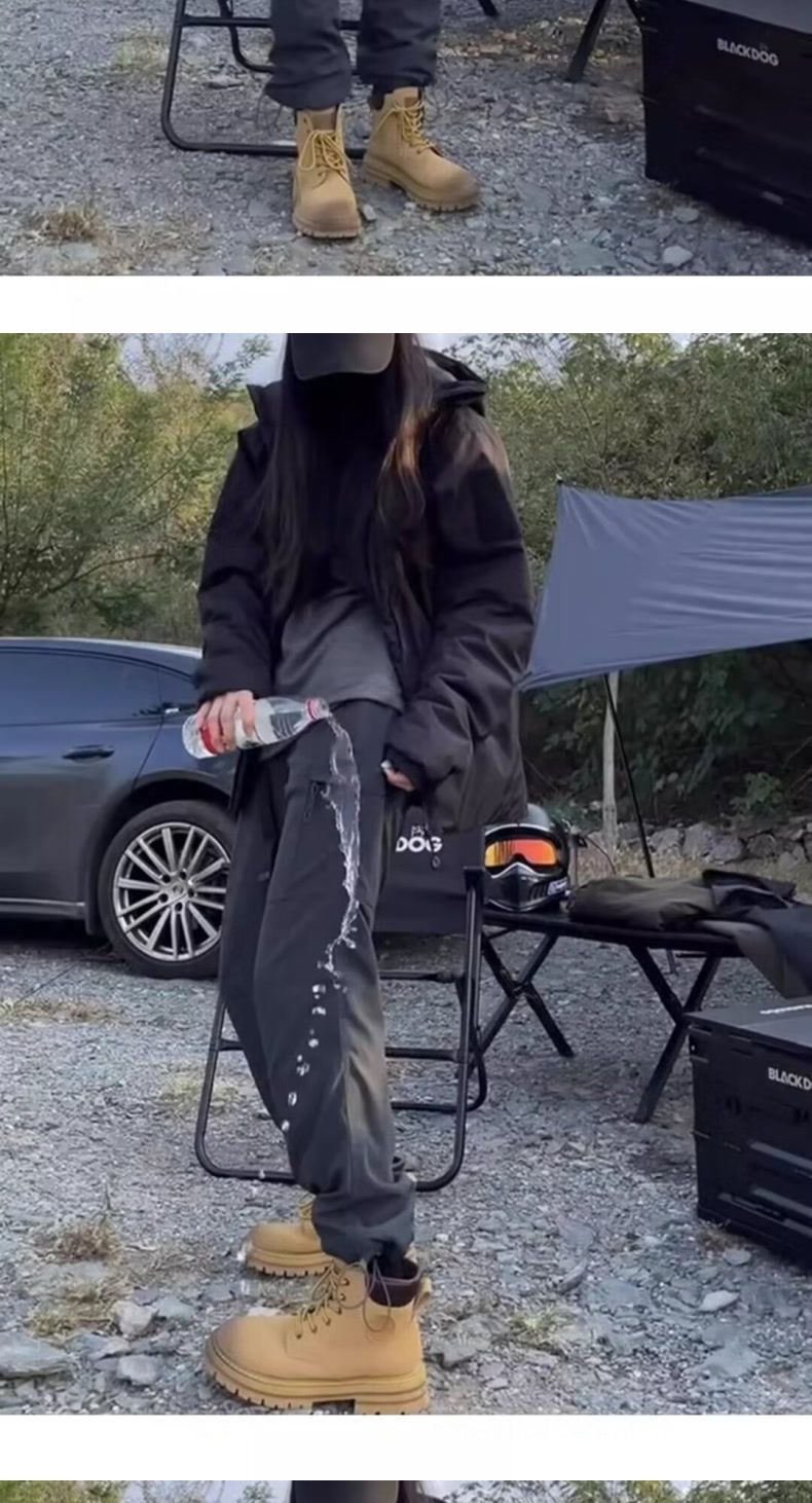 美式机能风冲锋裤男款春秋季速干抽绳束脚裤子户外工装徒步登山裤详情5