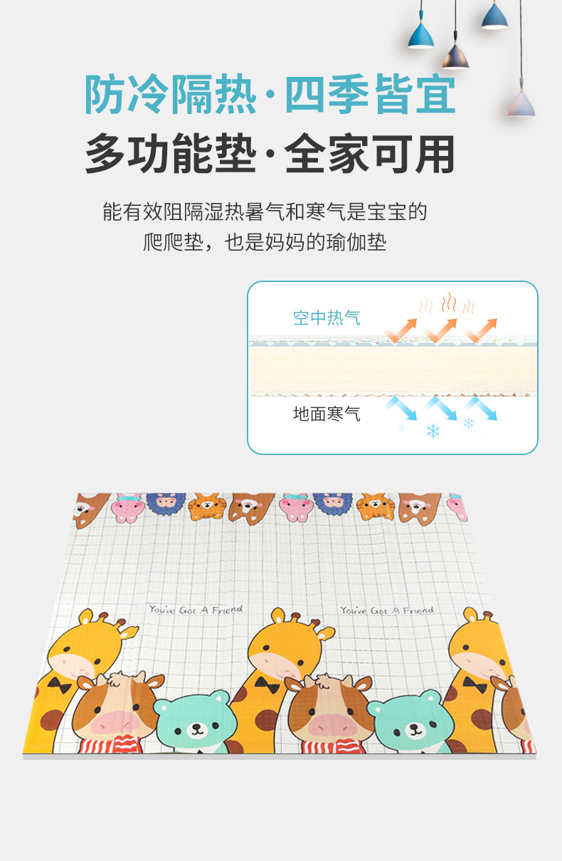 批发XPE爬爬垫加厚儿童双面印花可折叠泡沫垫宝宝爬行垫家用地垫详情16