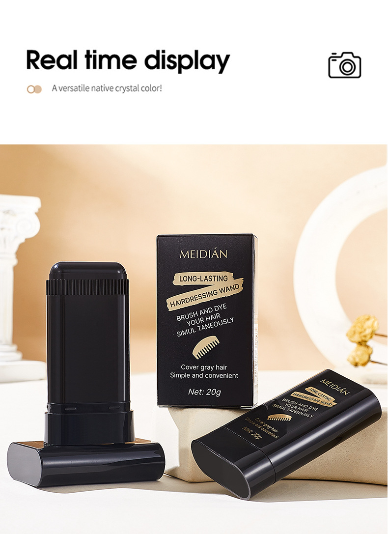 跨境专供MEIDIAN美发棒遮盖白发一次性短效补染剂黑发神器批发详情18