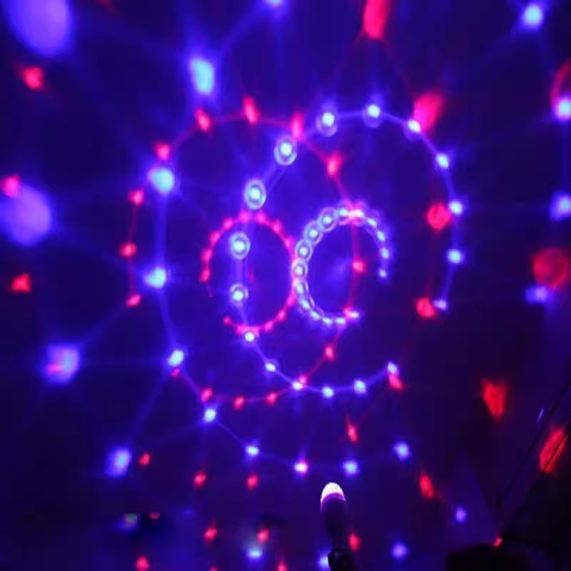 LED seven-color rotating light show, magic ball bulb, KTV flash, indoor room color light, disco stage light pic 8