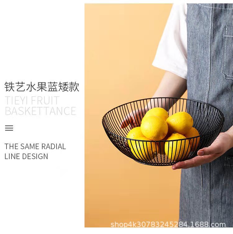 Light luxury ironwork fruit plate, Nordic-style home modern living room coffee table, candy basin, snack dried fruit plate, internet-famous fruit basket pic 17