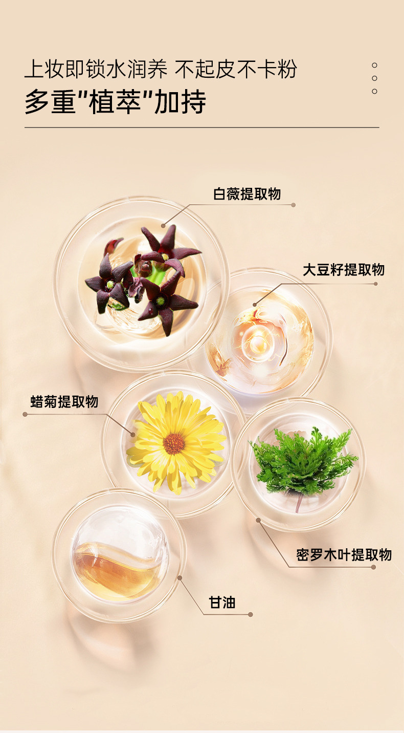 德德维芙保湿抗皱粉底液控油持妆奶油肌遮瑕持久不脱妆养肤粉底液详情13