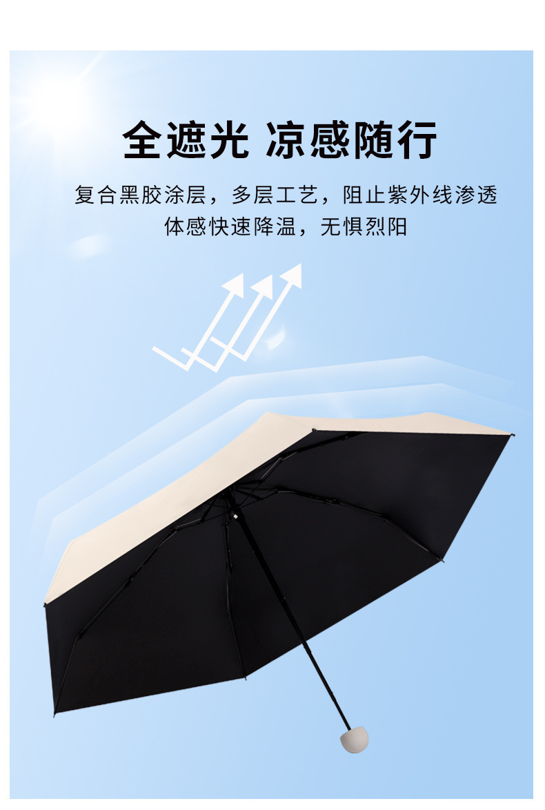 折叠五折伞小巧雨伞批发伞晴雨两用胶囊伞防晒遮阳伞口袋女高级感详情24