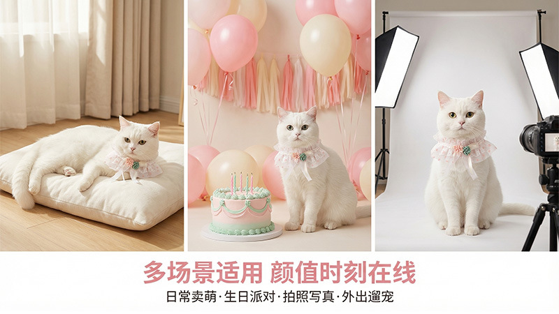 New pet supplies: Cat drool wipes, dog collars, exquisite wooden lace bibs, cute factory direct sales pic 7