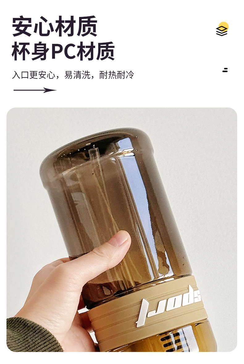 便携大容量运动水杯带吸管夏天学生上学直饮杯茶水分离塑料杯批发详情5