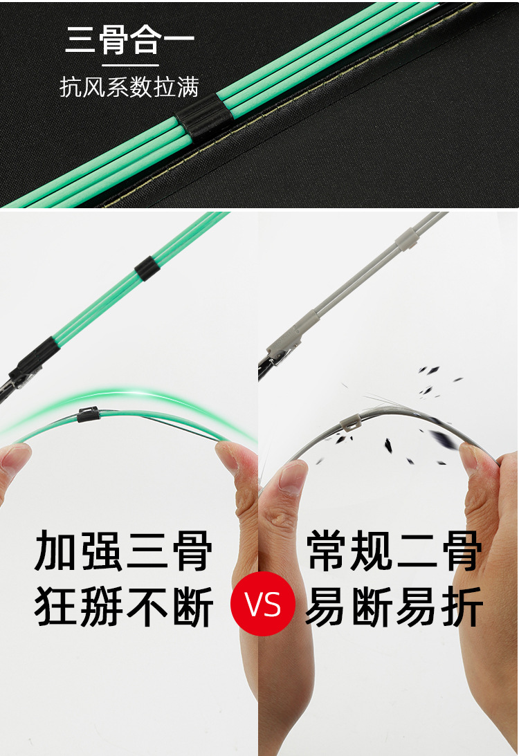 厂家批发全自动三折十骨三纤黑胶灯光防晒伞晴雨两用防紫外线雨伞详情7
