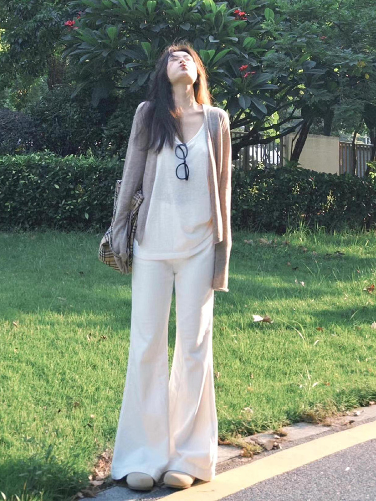 灰色外套女春季2025轻薄韩版慵懒风chic针织开衫简约防晒长袖上衣详情5