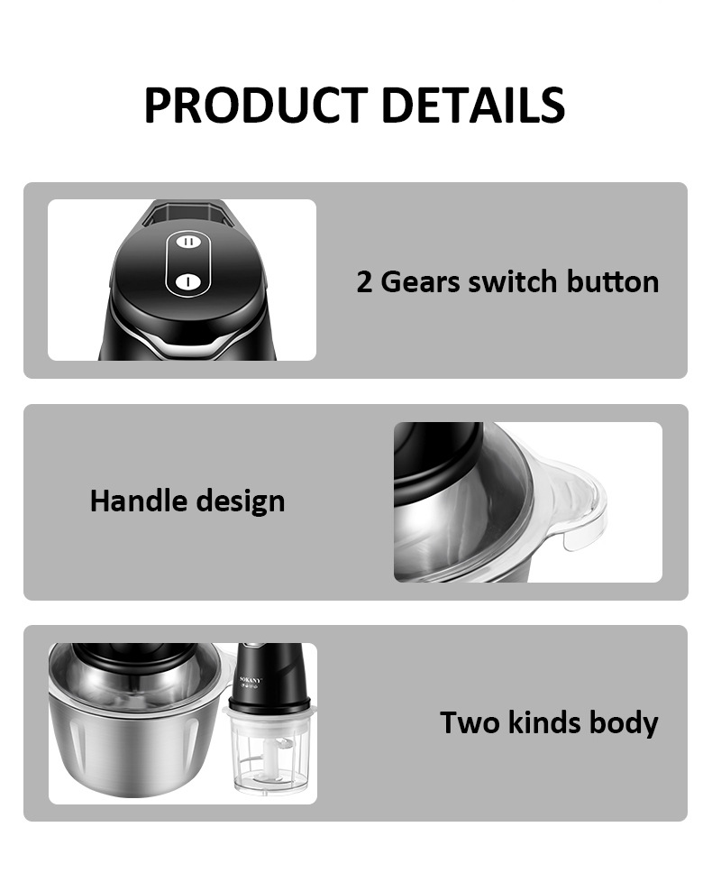Foreign trade SOKANY06028 Meat grinder, Household complementary food processor, Blender, Vegetable cutter WONDER CHOPPER pic 11