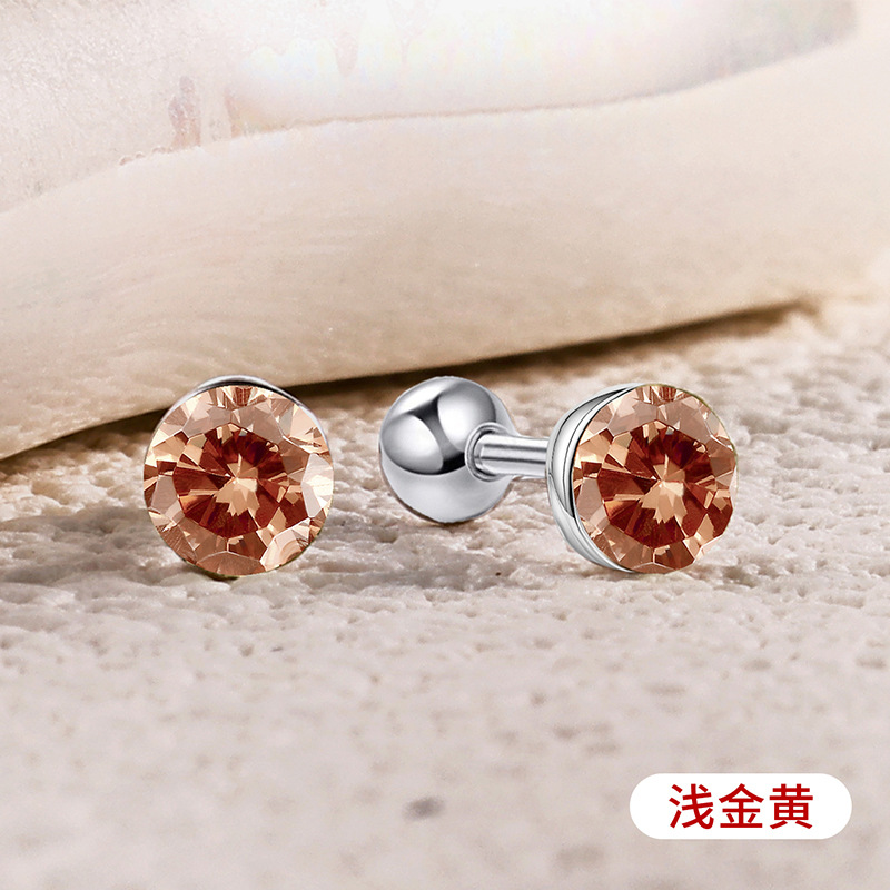 s925通体纯银爆闪施家华子耳钉彩色耳骨钉爆闪螺丝拧扣耳蜗钉耳饰详情39