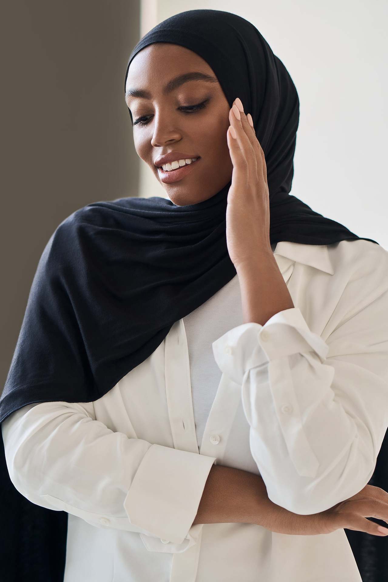 High-quality solid color modal rolled-up mercerized cotton scarves, shawls and headscarves for cross-border Middle East Jerseyscarf pic 11