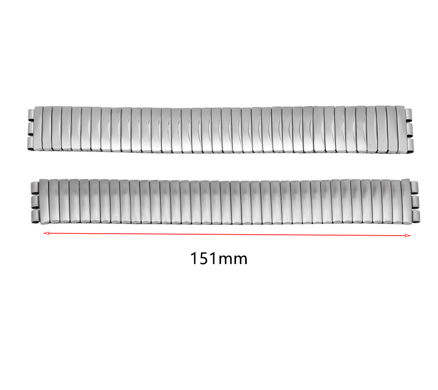 Suitable for swatch stainless steel elastic watch band, frosted silver spring elastic watch band 17mm in stock pic 2
