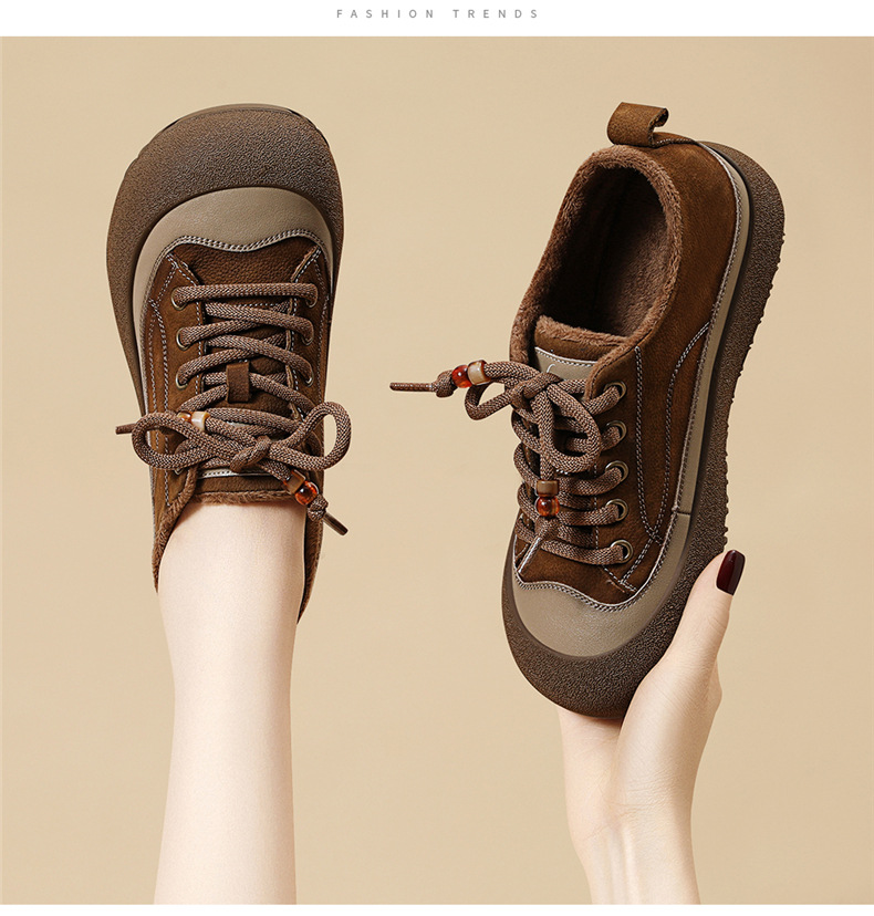 真皮厚底加绒休闲运动女鞋2025秋冬新款板鞋时尚百搭鞋子女款详情8