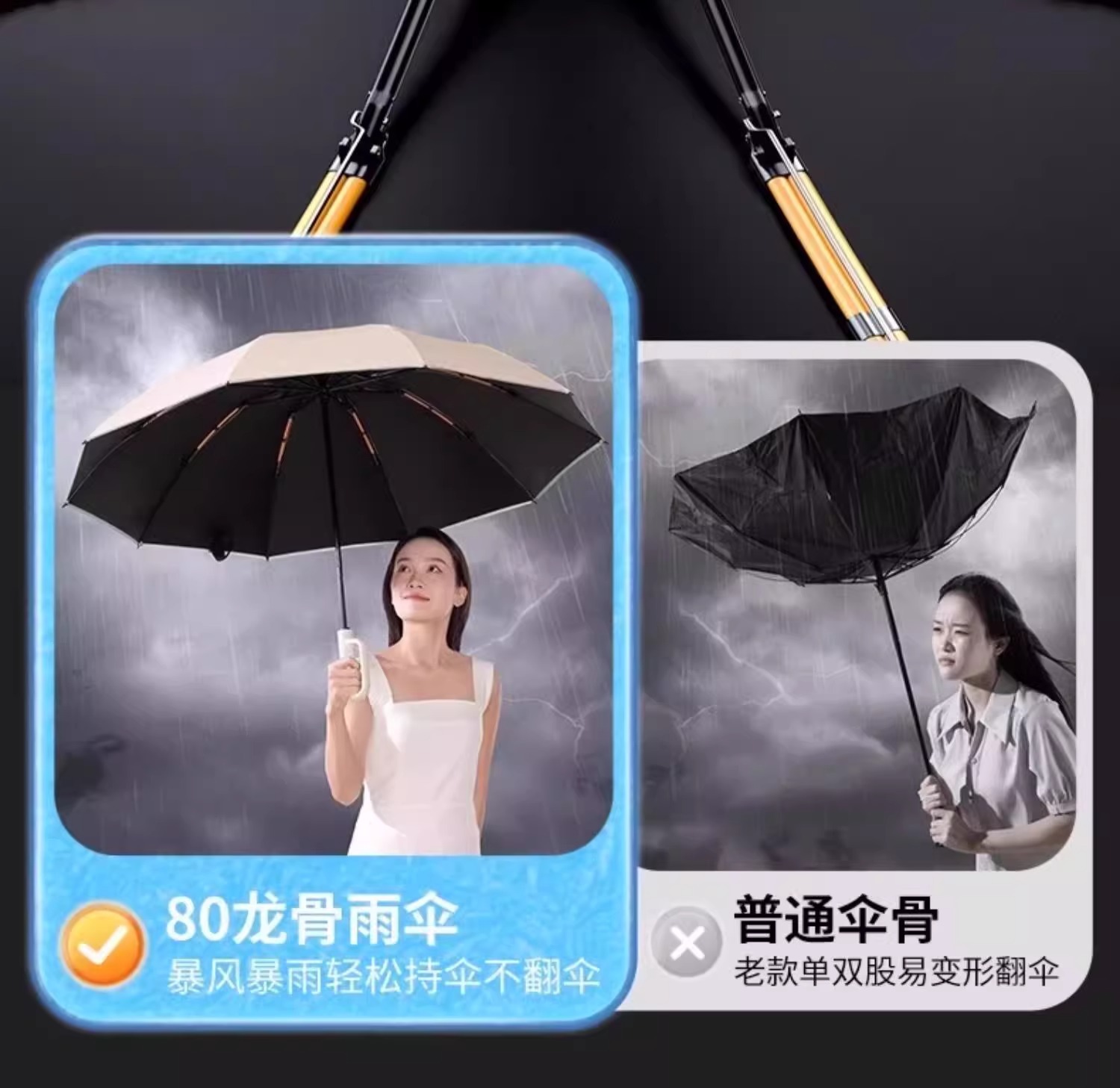 全自动72骨环扣雨伞定制批发晴雨两用遮阳伞防晒折叠伞商务太阳伞详情13